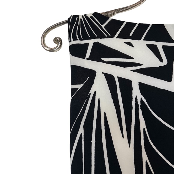 American Living Black and White Sleeveless Ruched Waist  Dress Size 2 - Picture 8 of 11